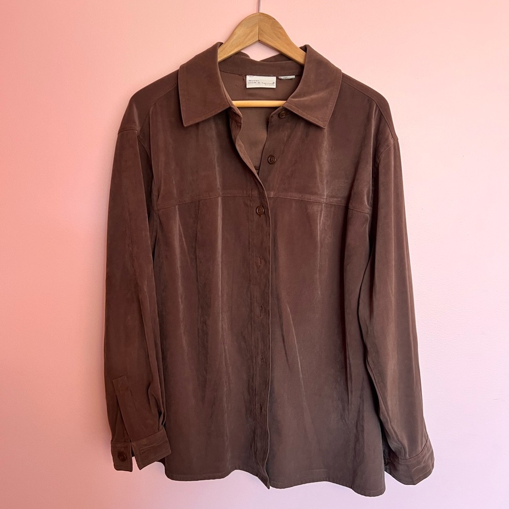 Croft & Barrow Brown Button-Up Shirt